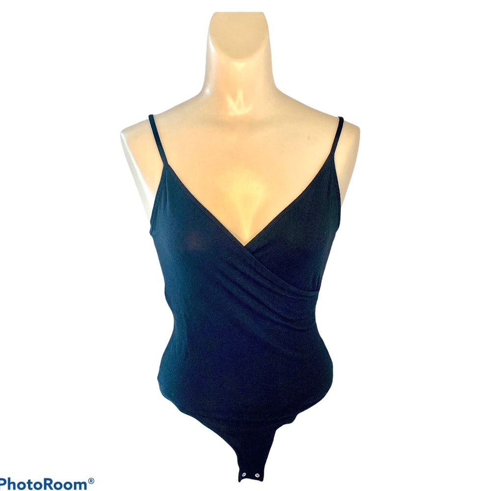 Garage Size S Black Cross Front Bodysuit